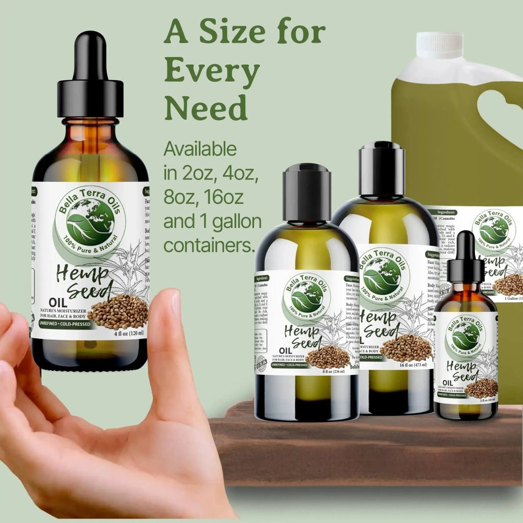 Hemp Seed Oil Gallon - 128oz - Bella Terra Oils