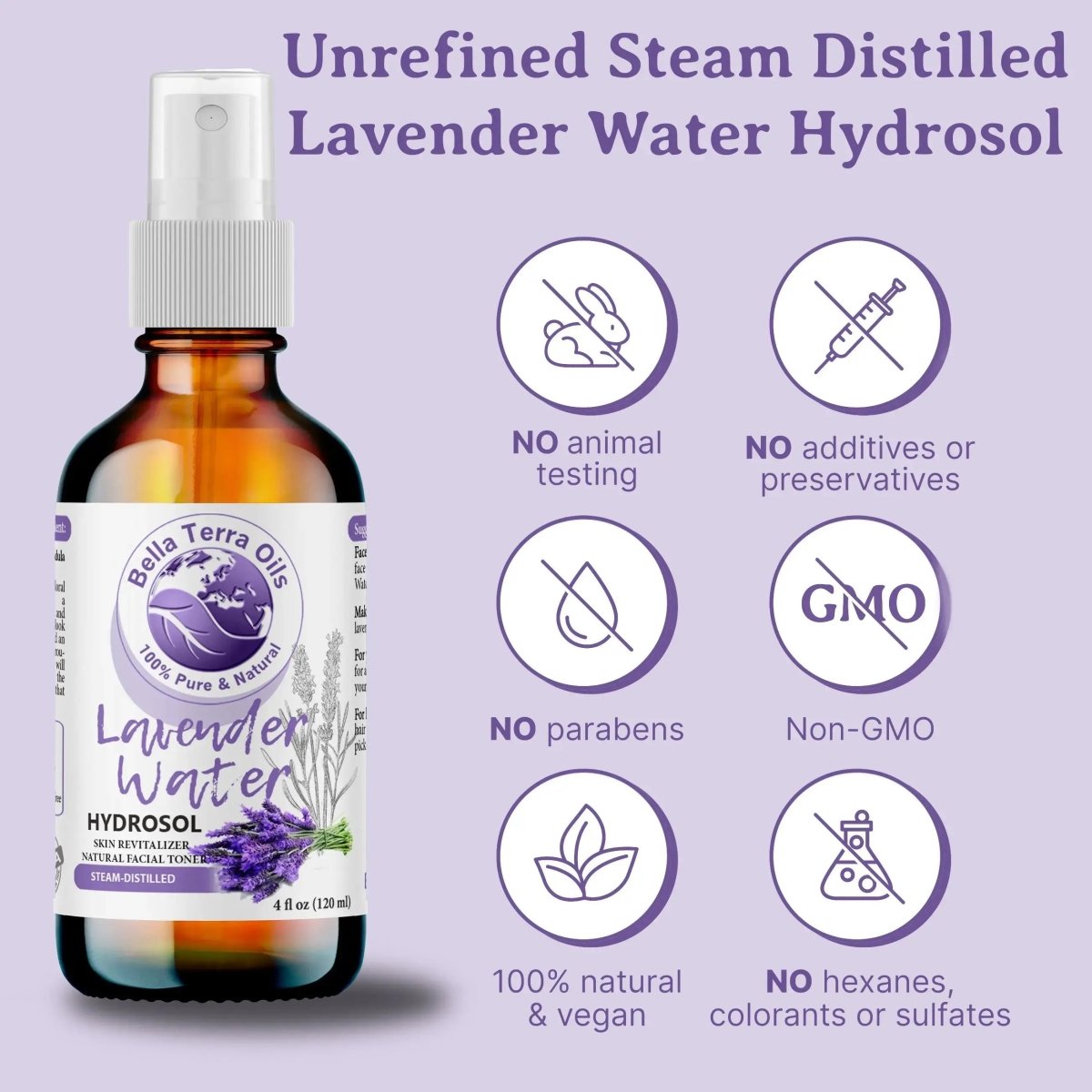 Lavender Water Hydrosol - Bella Terra Oils