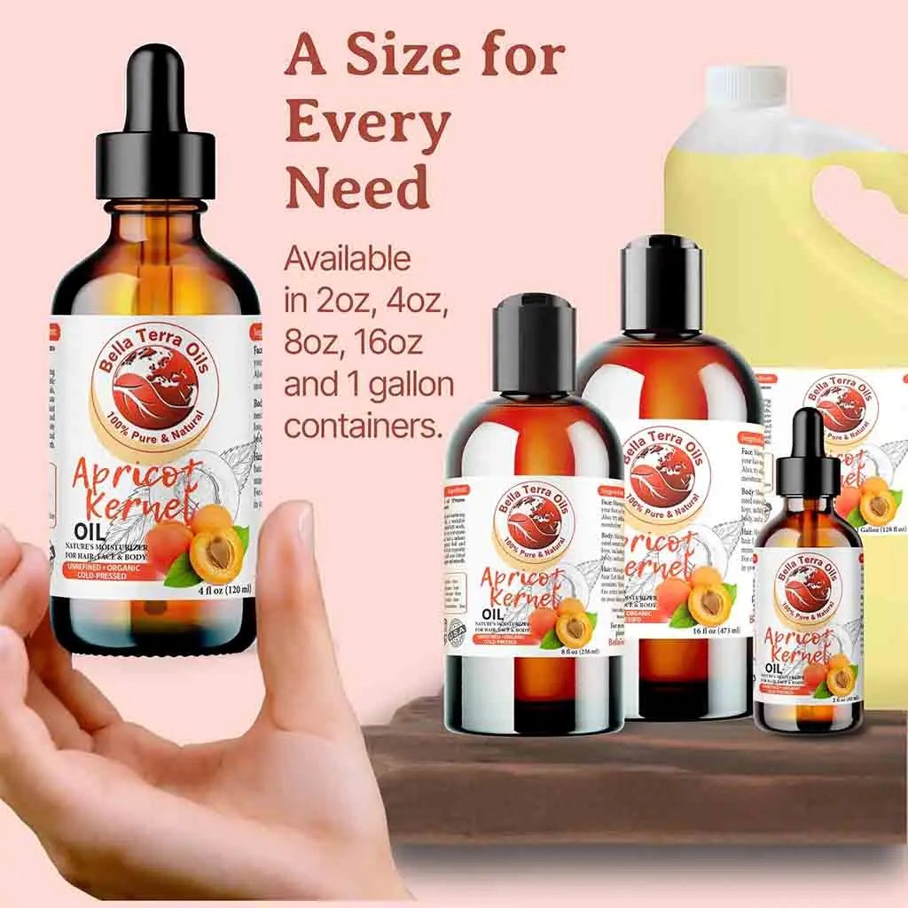Organic Apricot Kernel Oil Gallon - 128oz - Bella Terra Oils