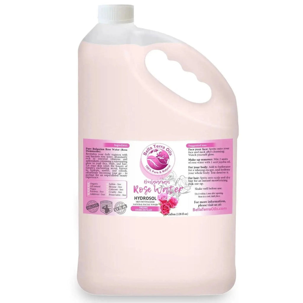 Organic Rose water Gallon - 128oz - Bella Terra Oils