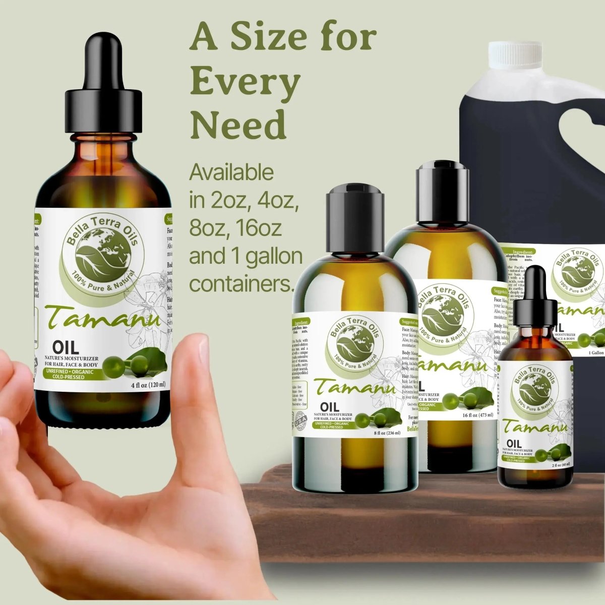 Organic Tamanu Oil Gallon - 128oz - Bella Terra Oils