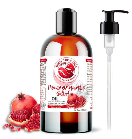 Pomegranate Seed Oil: Cold-Pressed, Pure, Ideal for Anti-Aging Skin Care - Bella Terra Oils