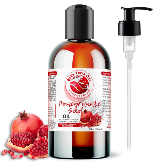 Pomegranate Seed Oil: Cold-Pressed, Pure, Ideal for Anti-Aging Skin Care - Bella Terra Oils
