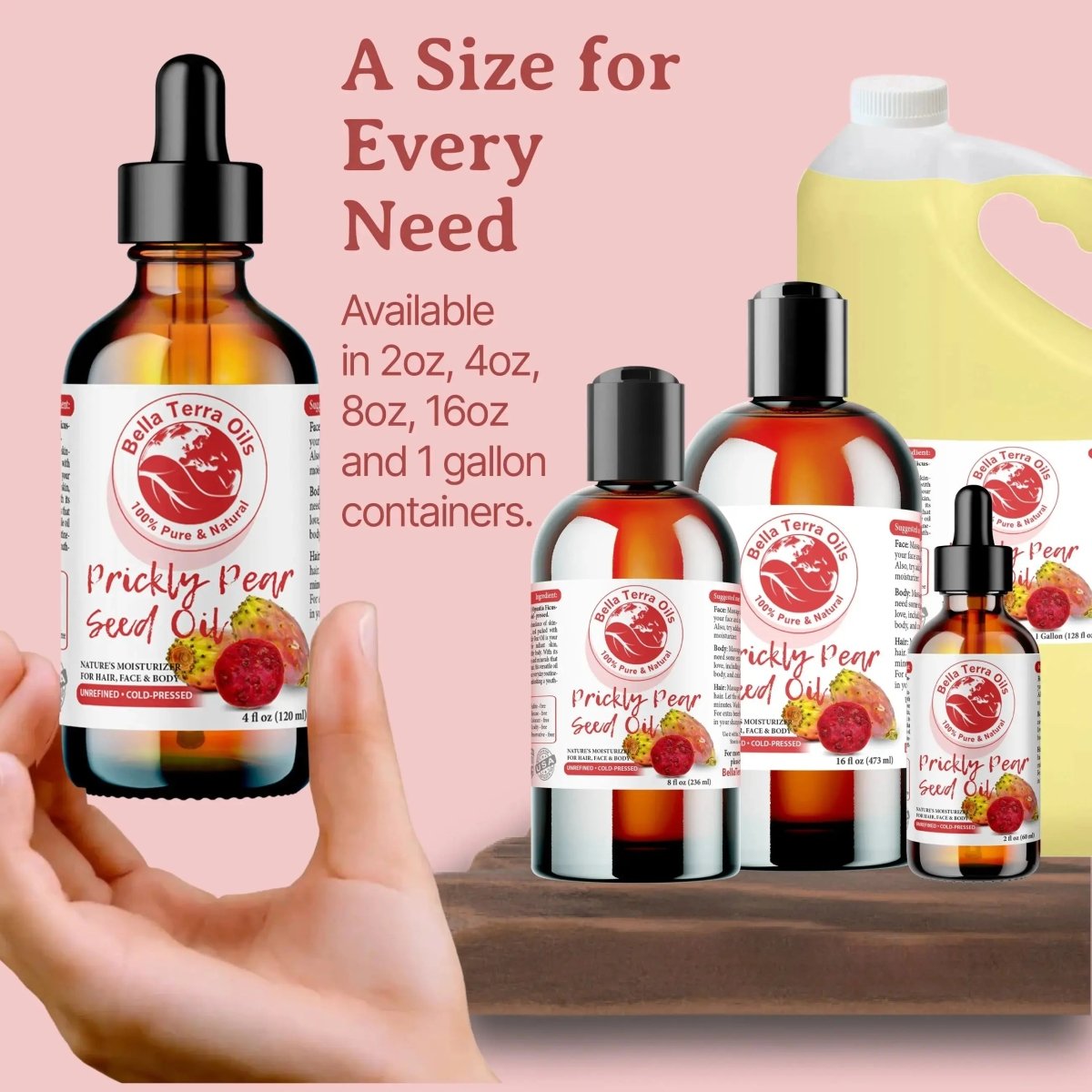 Prickly Pear Seed Oil Gallon - 128oz - Bella Terra Oils