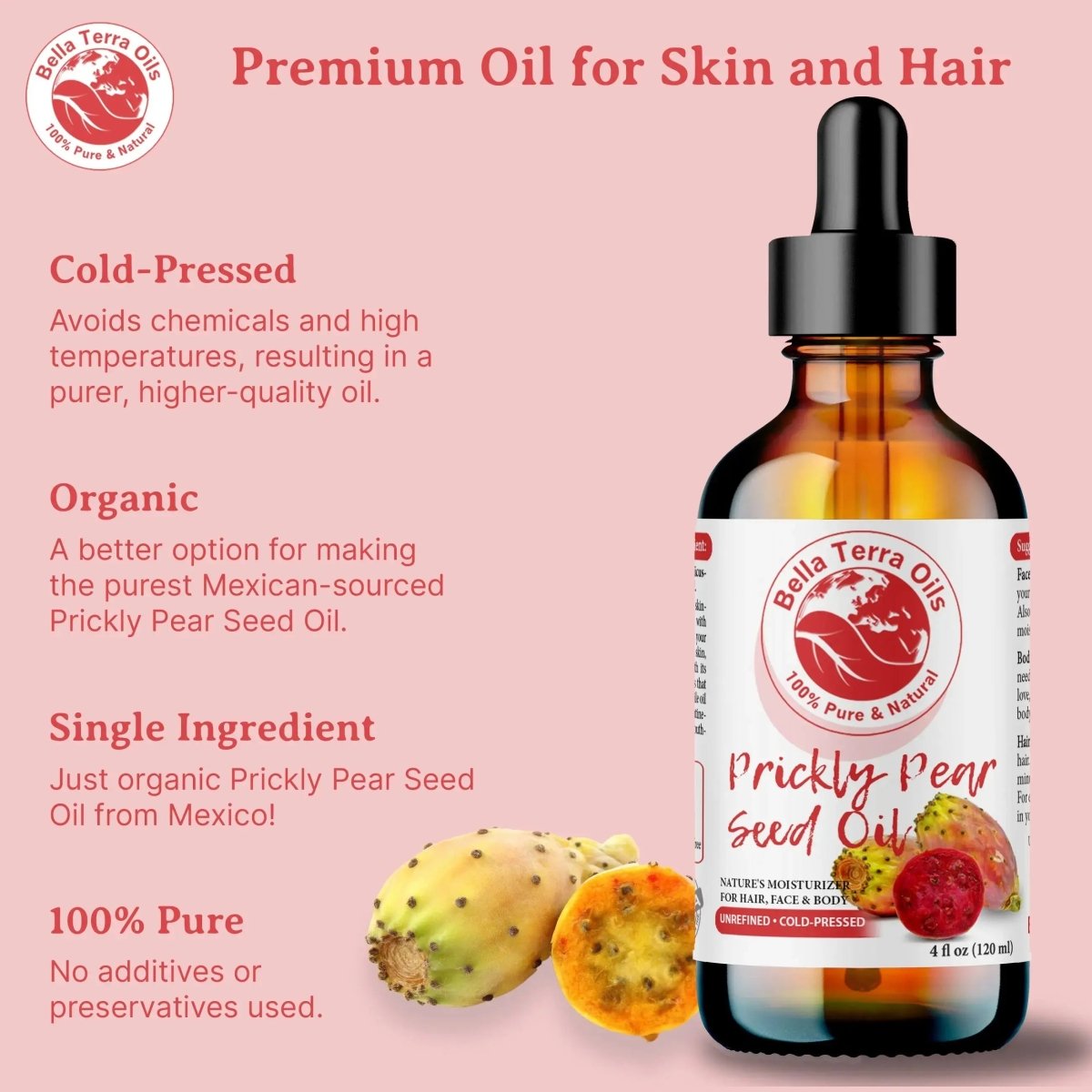 Prickly Pear Seed Oil Gallon - 128oz - Bella Terra Oils