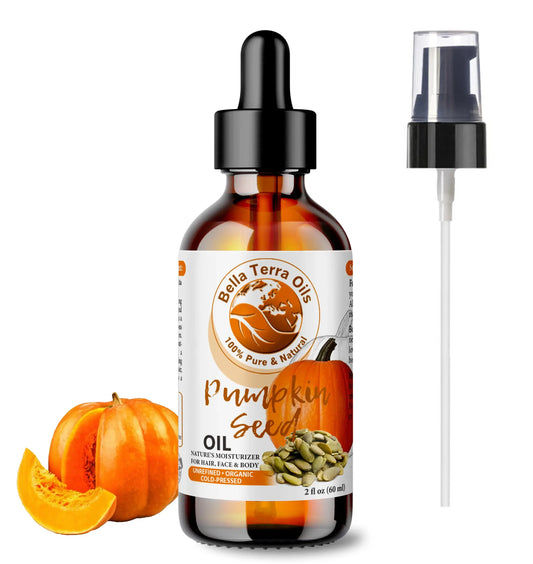 Pumpkin Seed Oil: Cold-Pressed, Natural, Perfect for Skin, Hair, Wellness - Bella Terra Oils