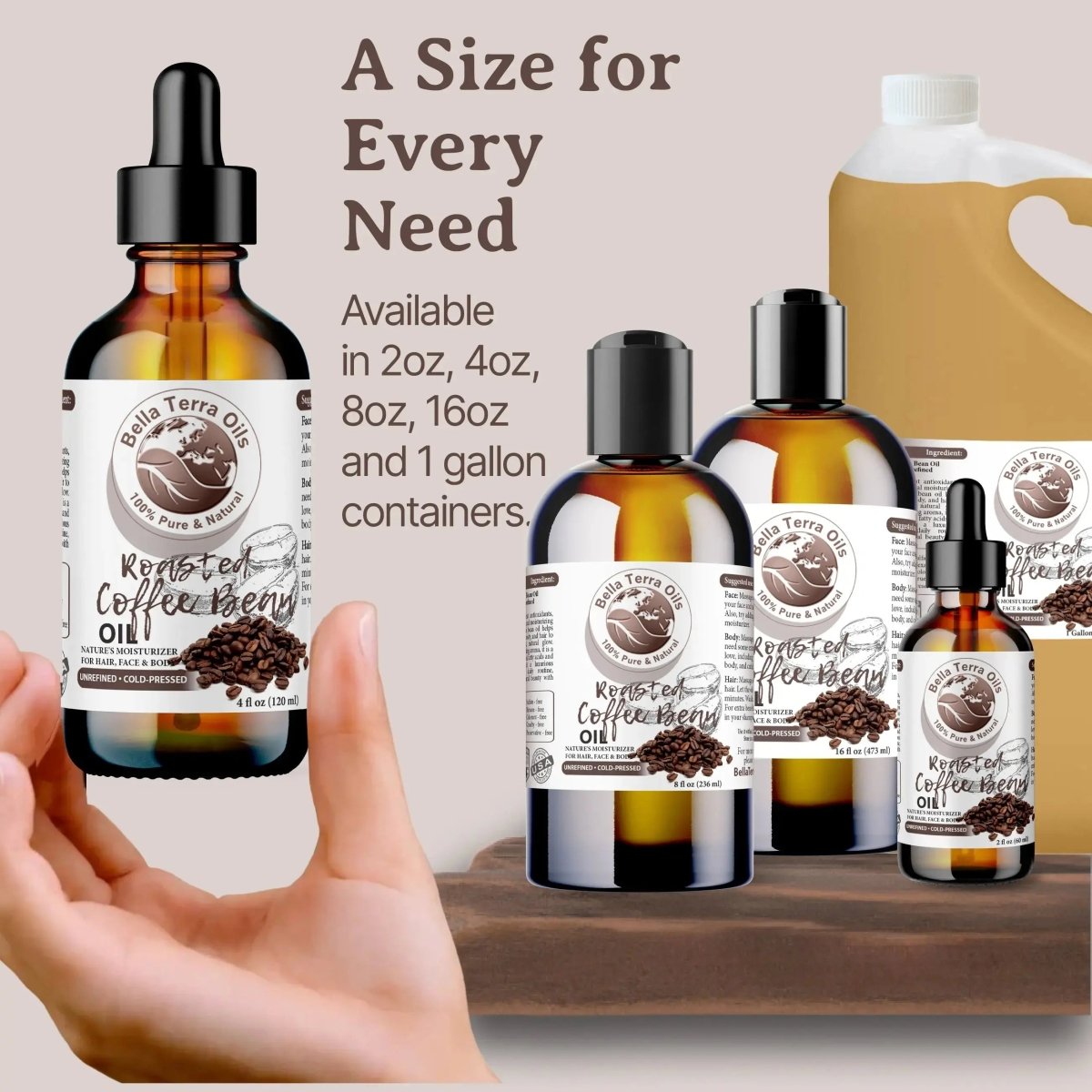 Roasted Coffee Bean Oil Gallon - 128oz - Bella Terra Oils