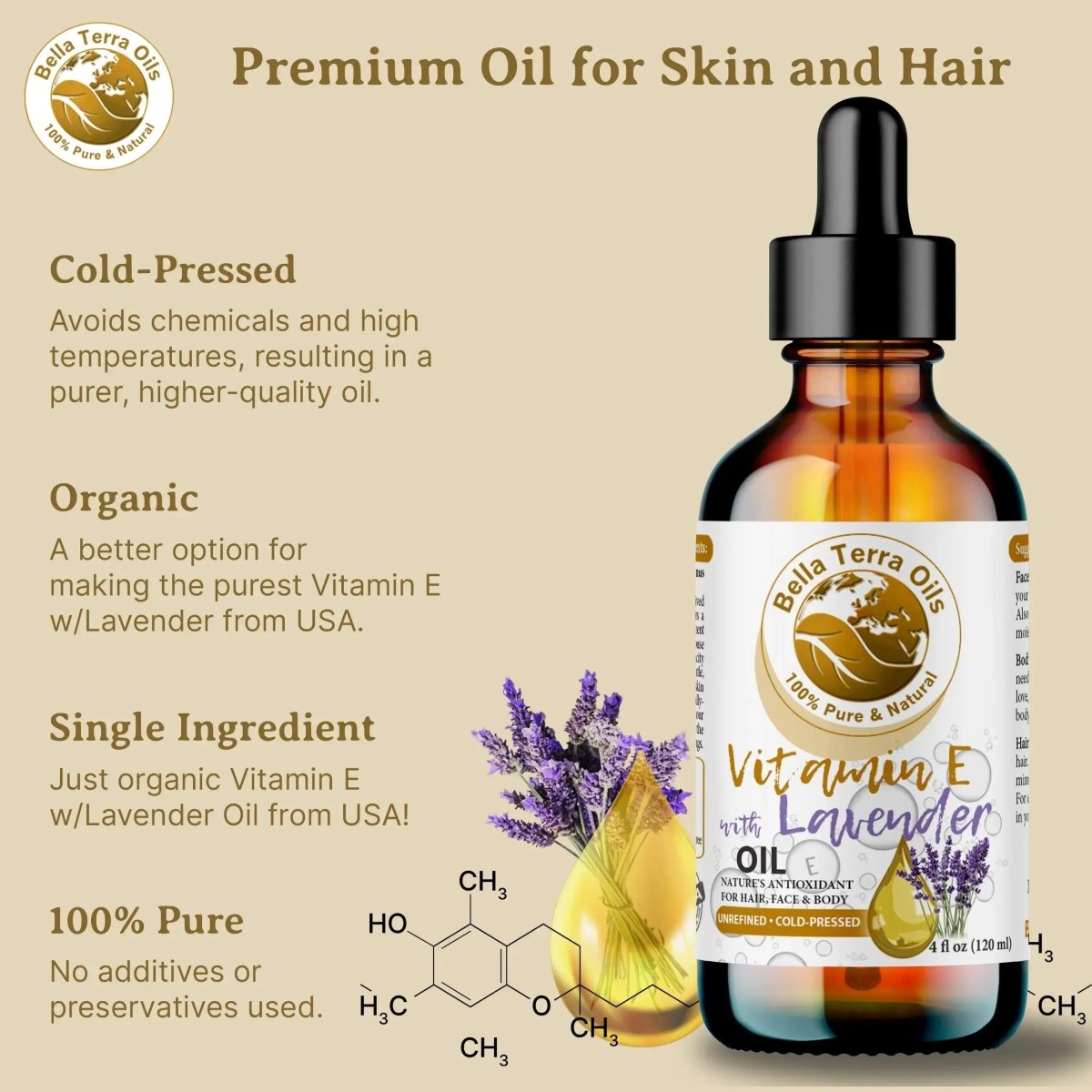 Vitamin E Oil with Lavender Gallon - 128oz - Bella Terra Oils