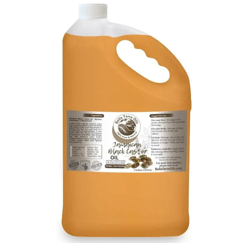 Black Castor Oil Gallon - 128oz - Bella Terra Oils