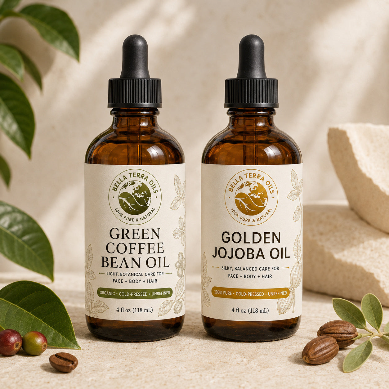 Green Coffee Bean Oil and Golden Jojoba duo