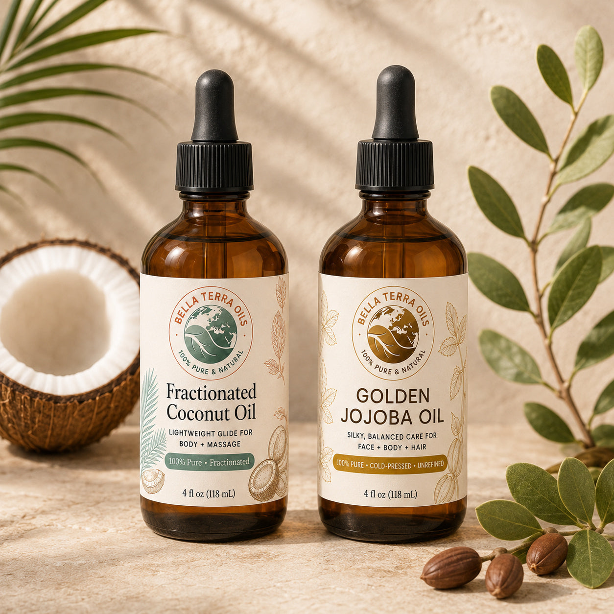 Fractionated Coconut Oil and Golden Jojoba duo