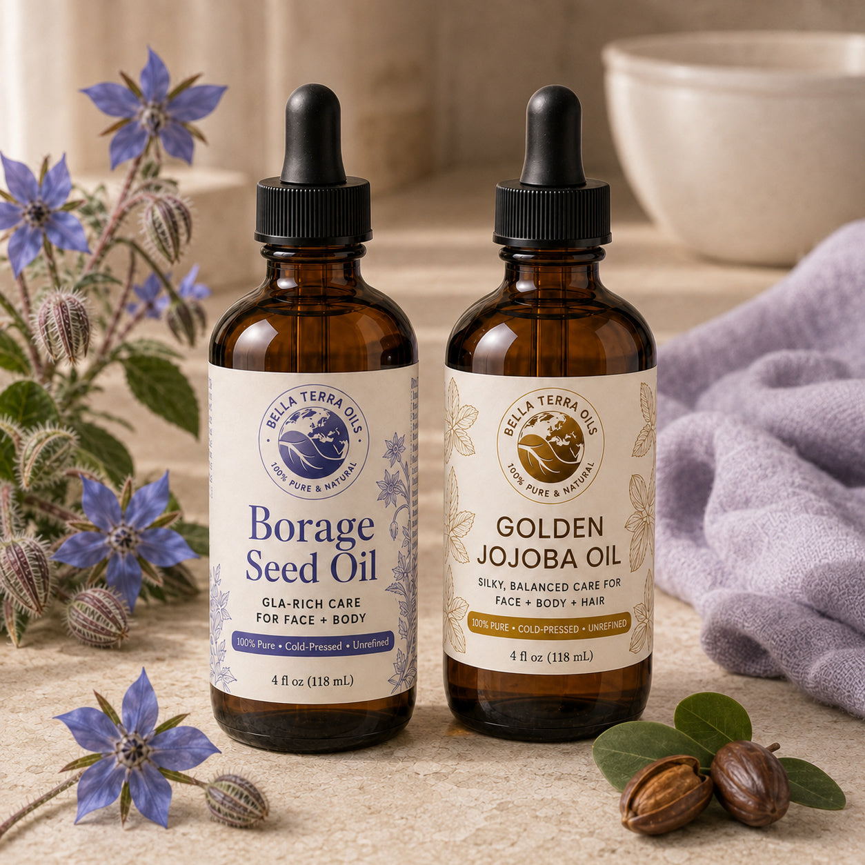 Borage Seed Oil and Golden Jojoba duo