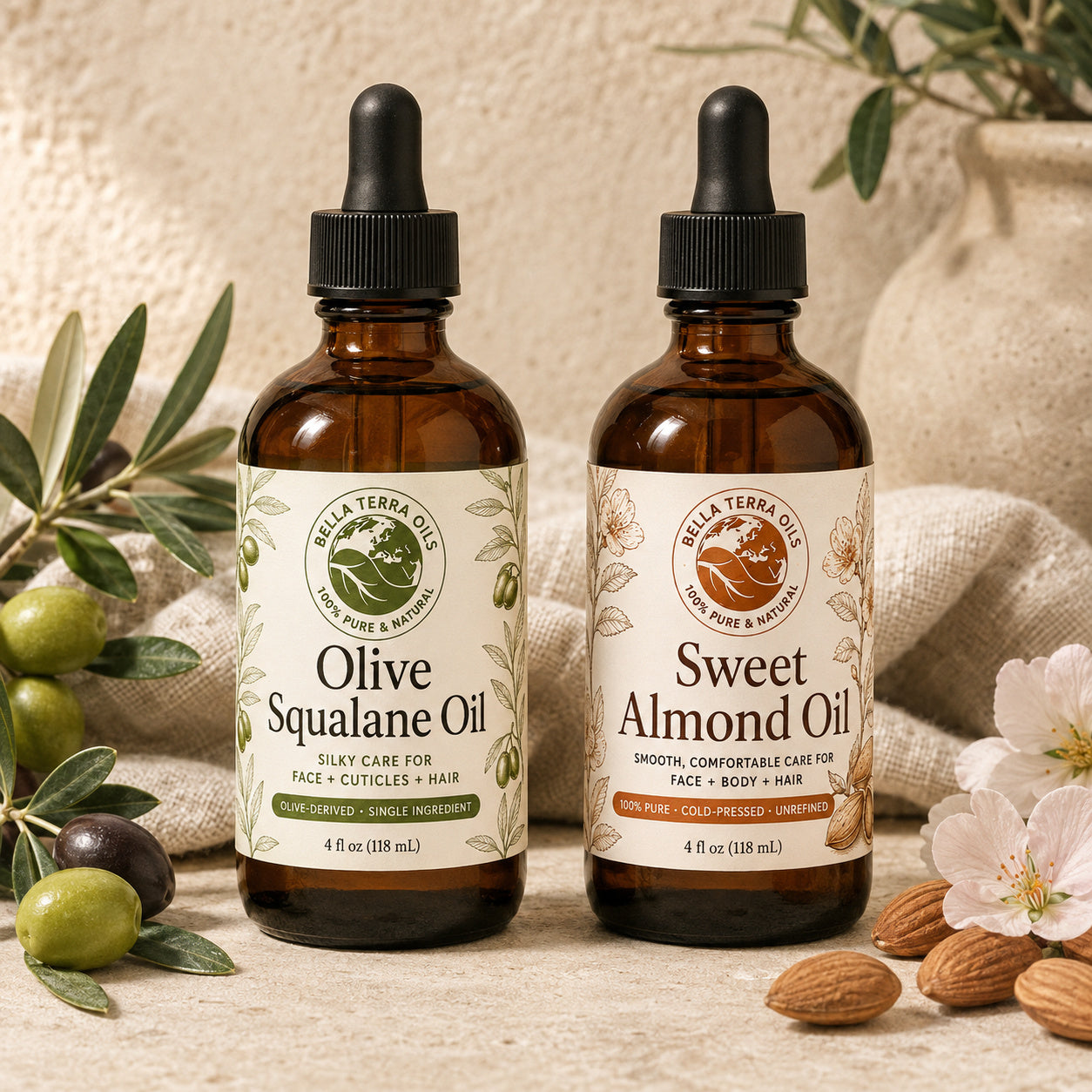 Olive Squalane Oil and Sweet Almond duo