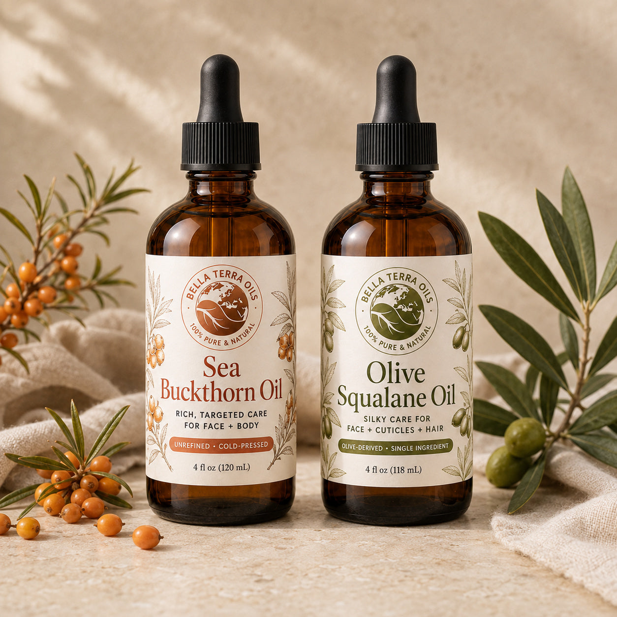 Sea Buckthorn Oil and Olive Squalane duo