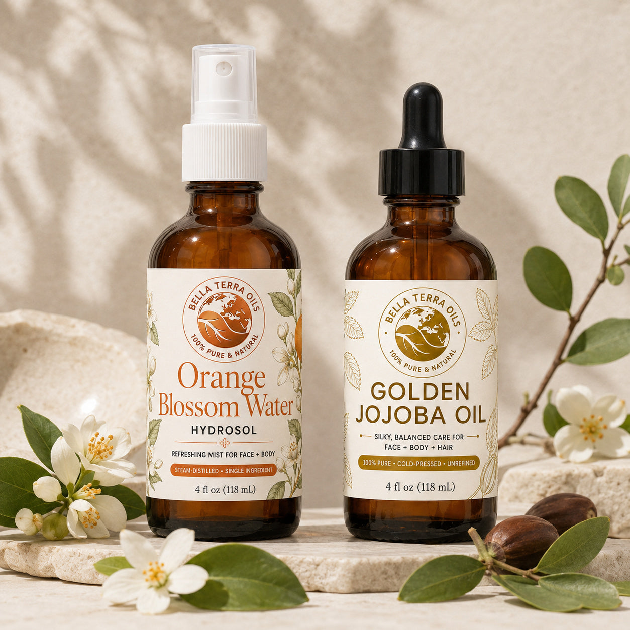 Orange Blossom Water and Golden Jojoba duo