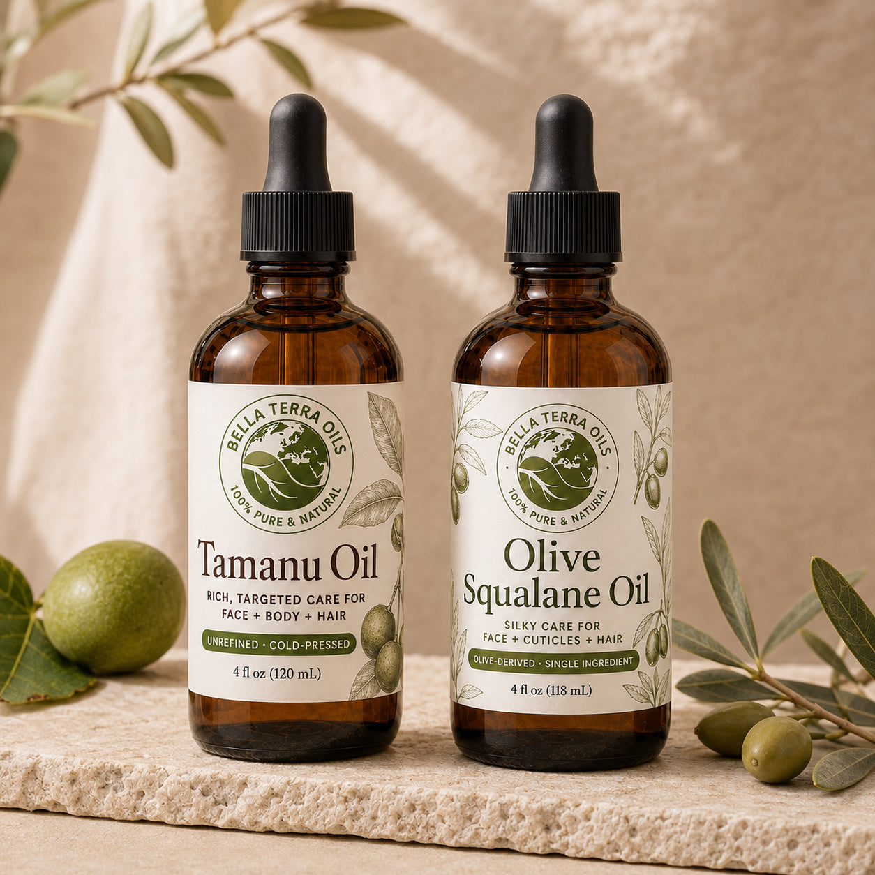 Tamanu Oil and Olive Squalane duo