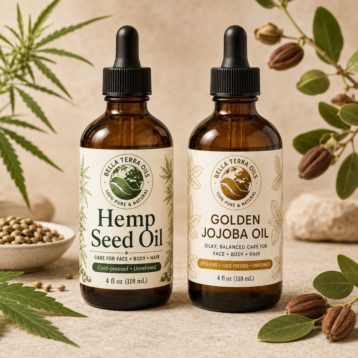 Hemp Seed Oil and Golden Jojoba duo