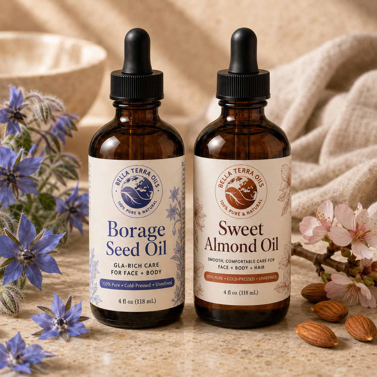 Borage Seed Oil and Sweet Almond duo