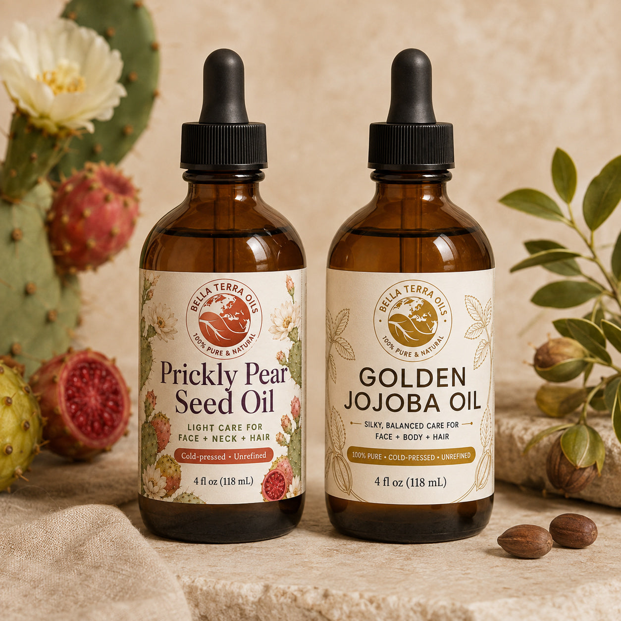 Prickly Pear Seed Oil and Golden Jojoba duo