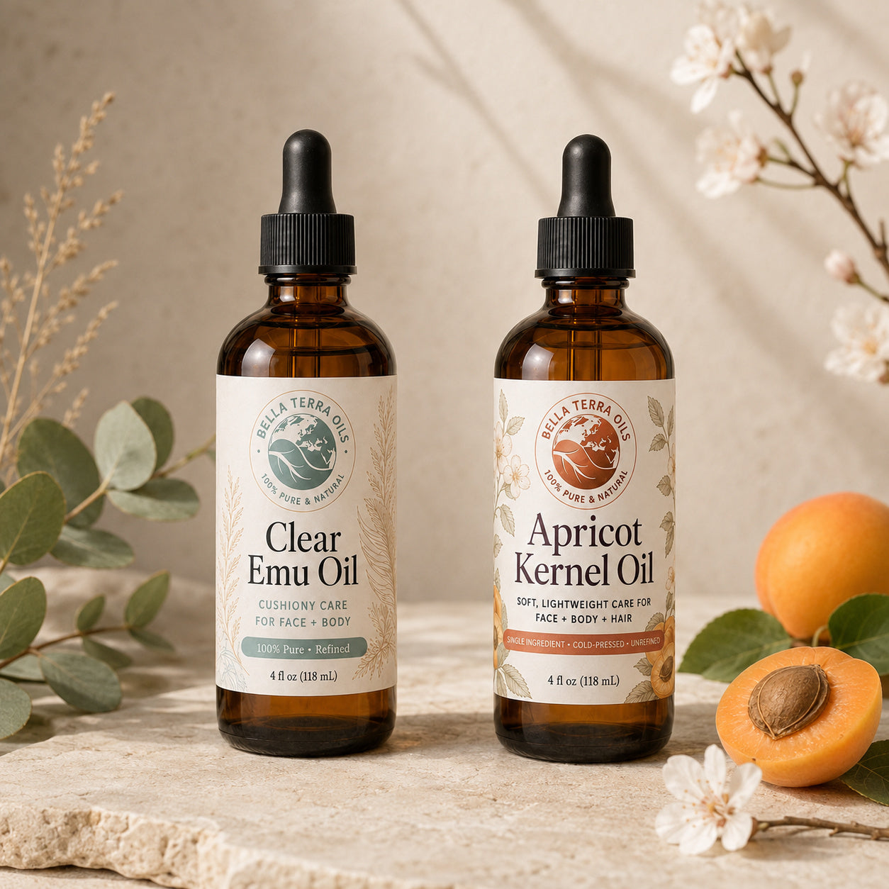 Clear Emu Oil and Apricot Kernel duo