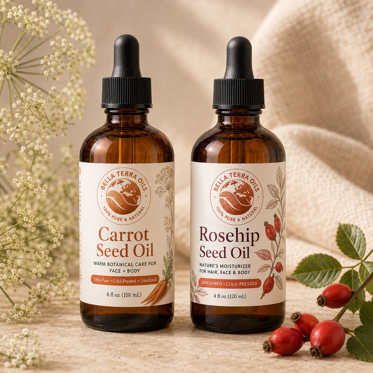 Carrot Seed Oil and Rosehip Seed duo