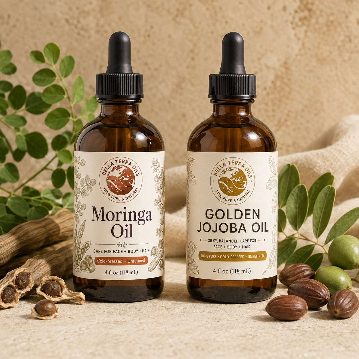 Moringa Oil and Golden Jojoba duo