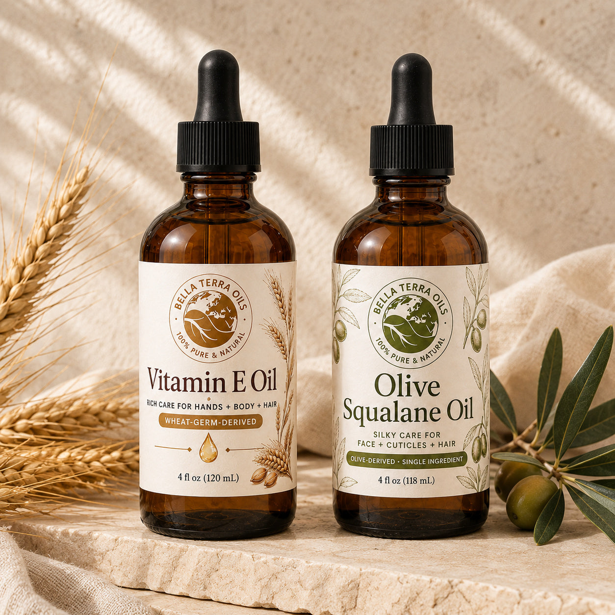 Vitamin E Oil and Olive Squalane duo