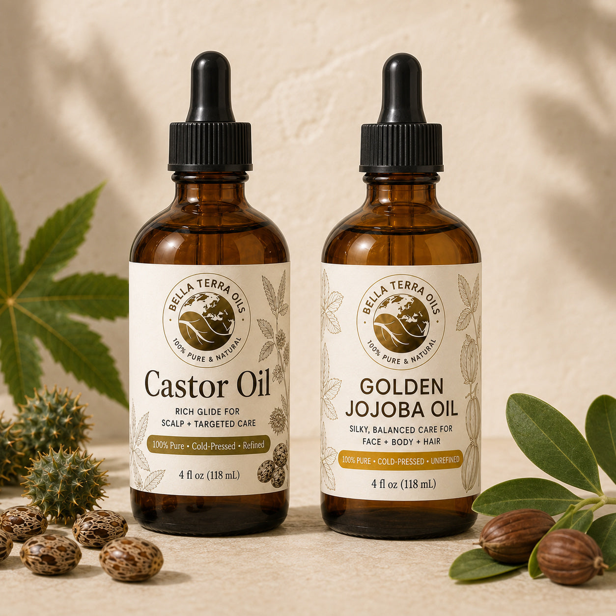 Castor Oil and Golden Jojoba duo