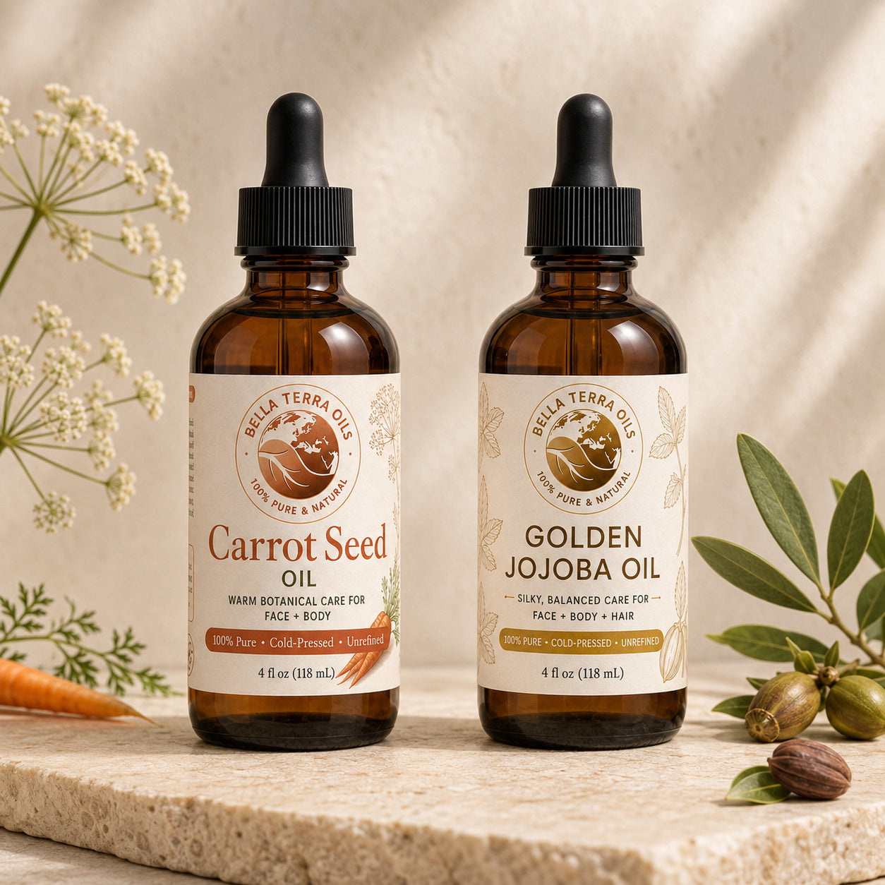 Carrot Seed Oil and Golden Jojoba duo