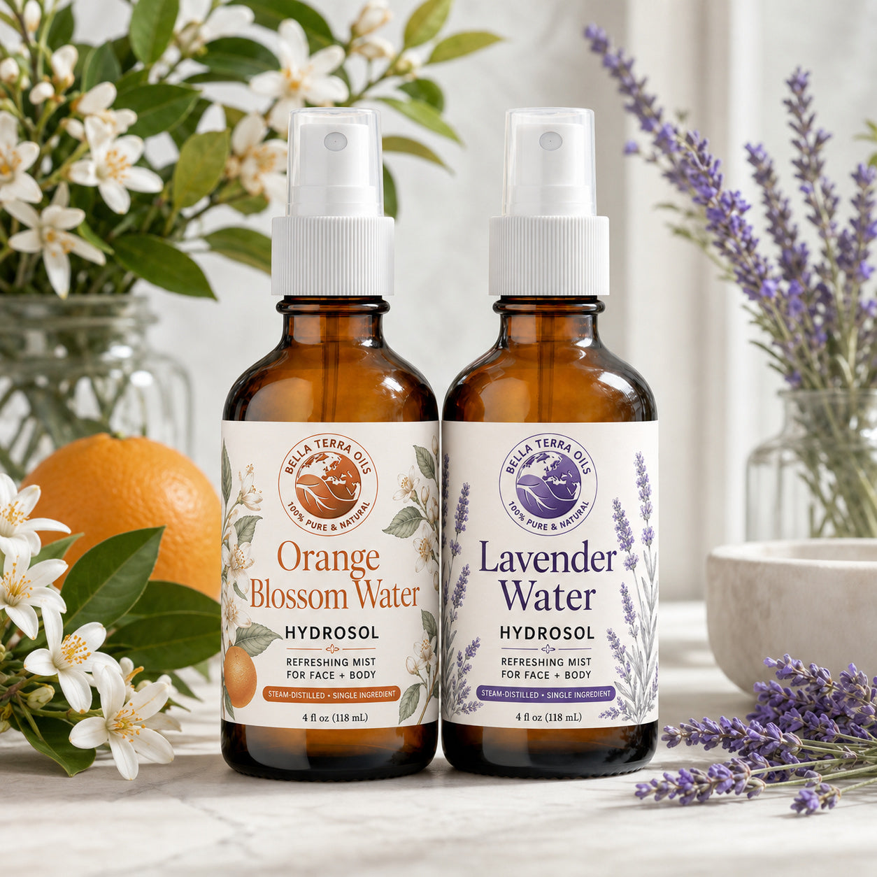 Orange Blossom Water and Lavender Water duo