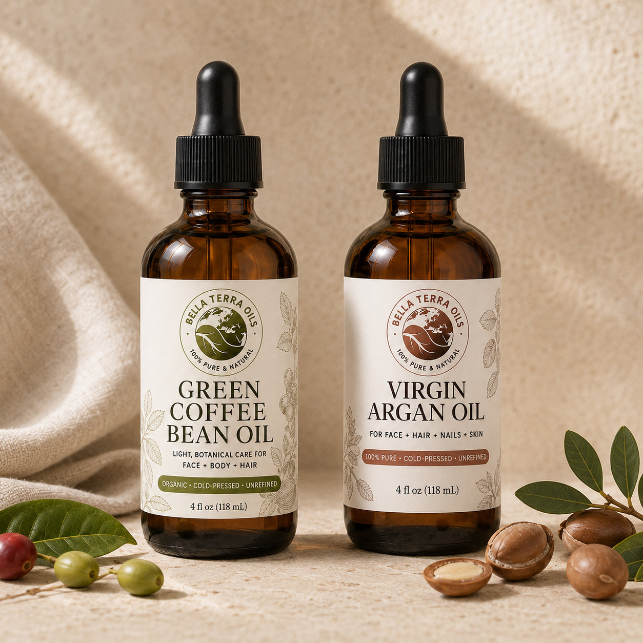 Green Coffee Bean Oil and Argan duo