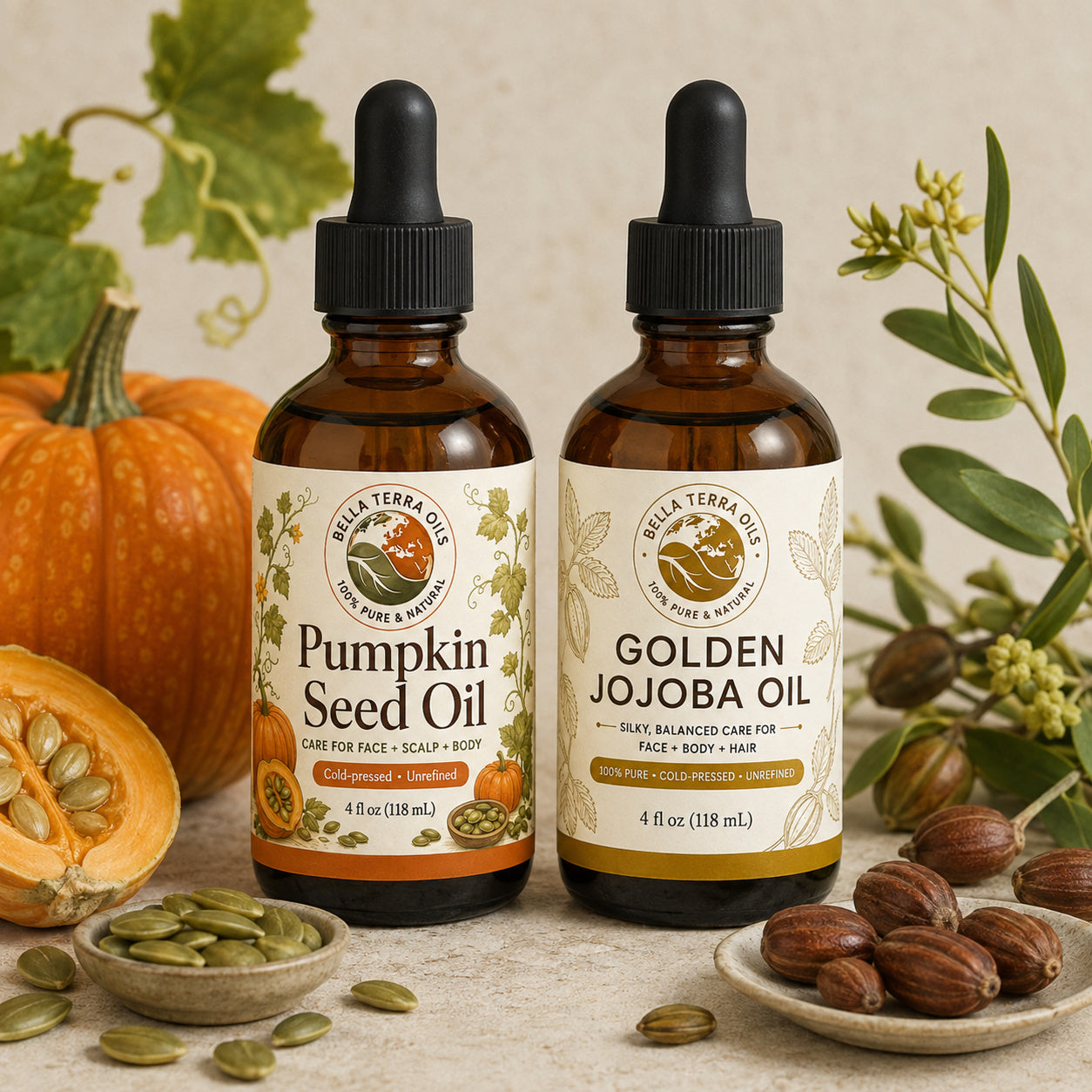 Pumpkin Seed Oil and Golden Jojoba duo