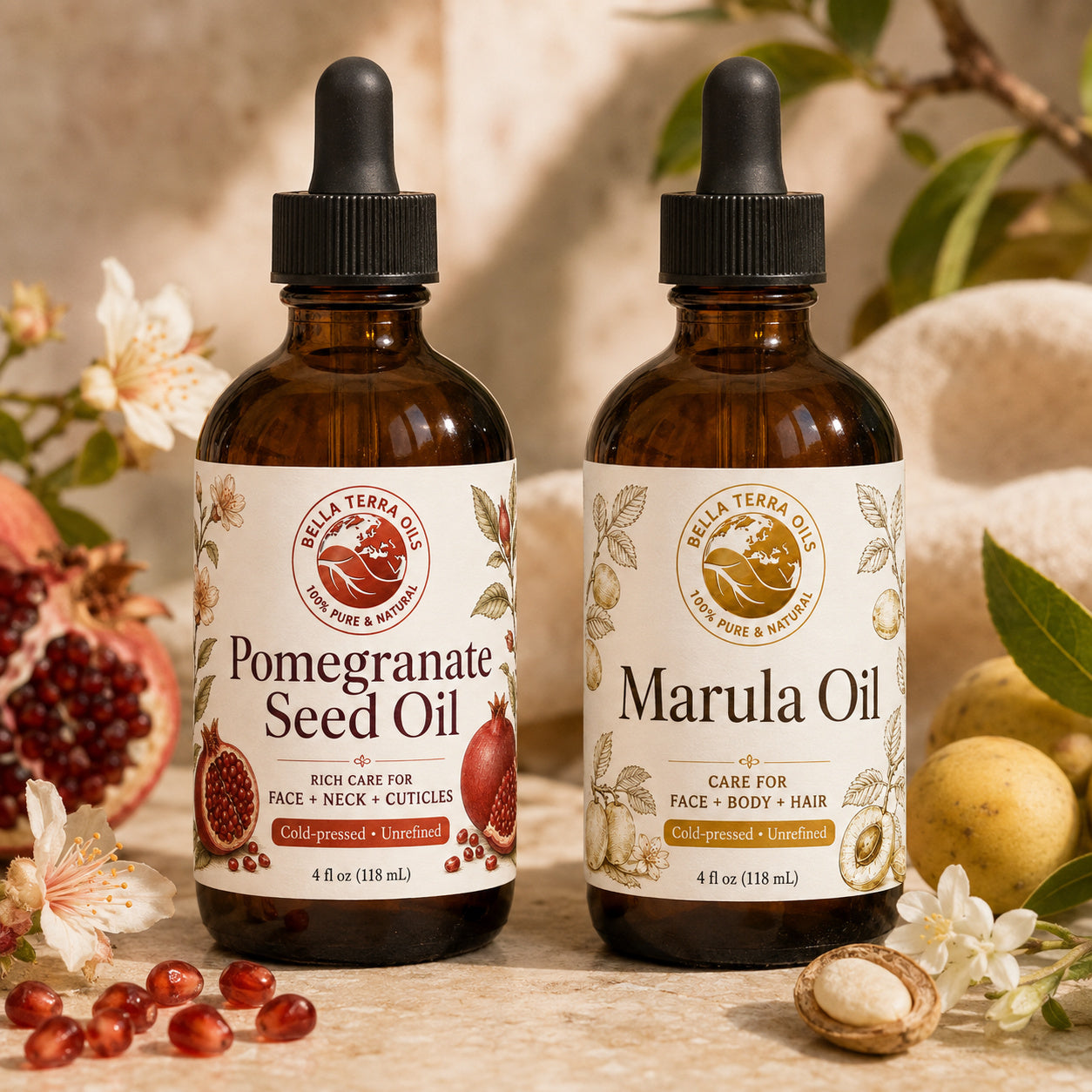 Pomegranate Seed Oil and Marula duo