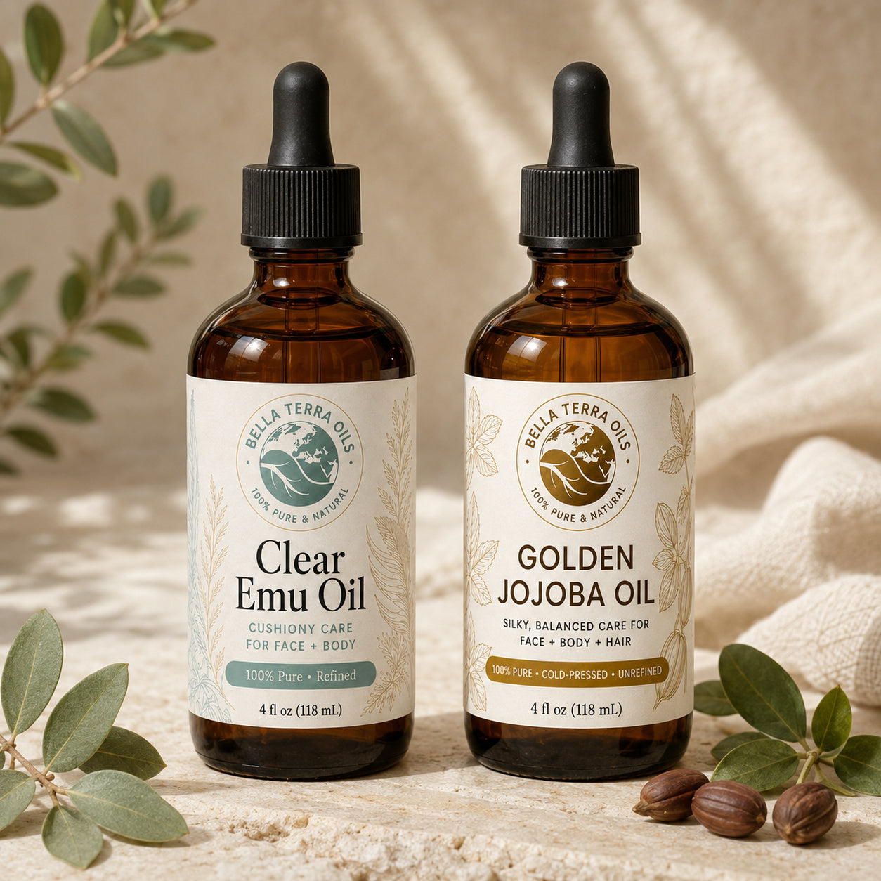Clear Emu Oil and Golden Jojoba duo
