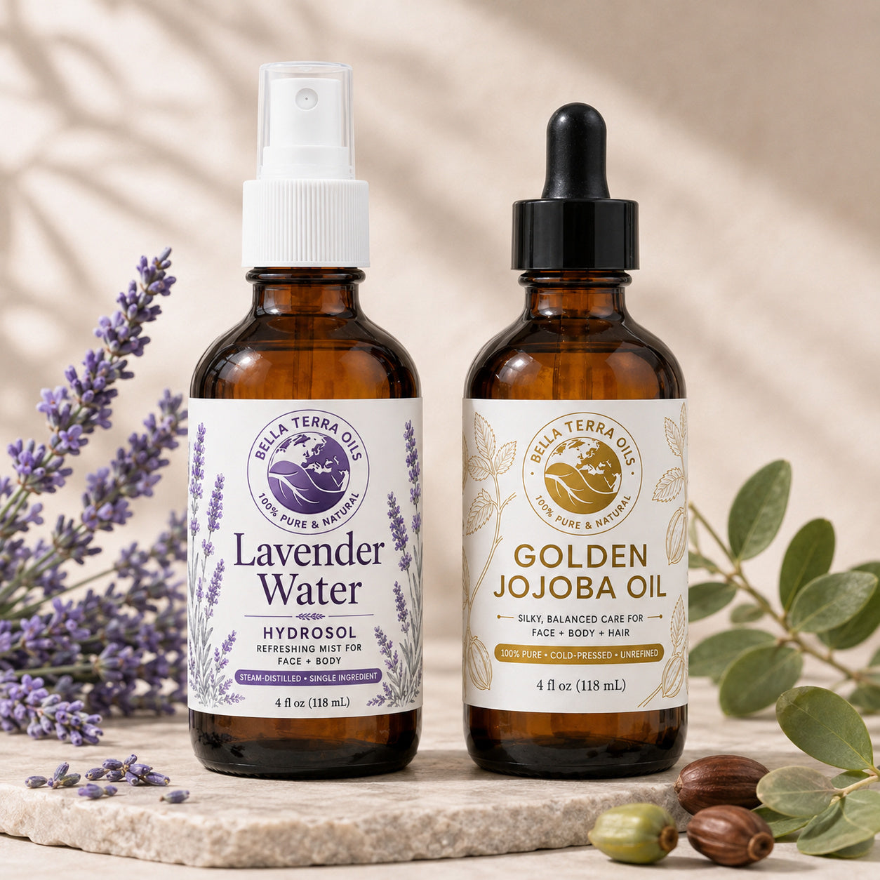 Lavender Water Hydrosol and Golden Jojoba duo