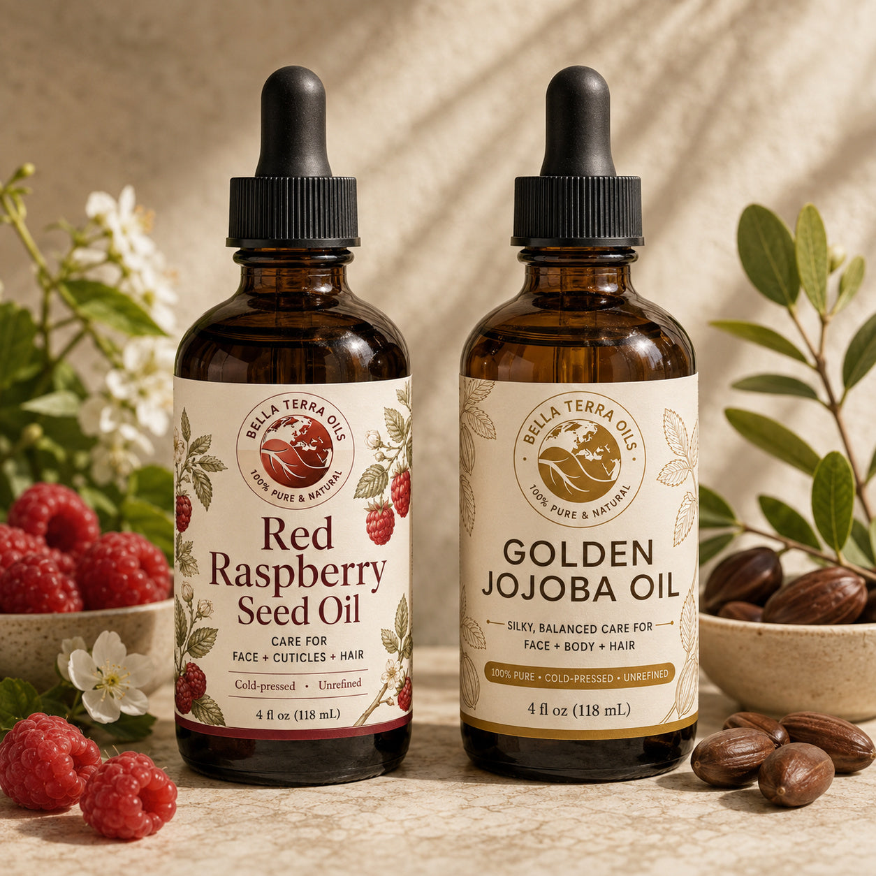 Red Raspberry Seed Oil and Golden Jojoba duo