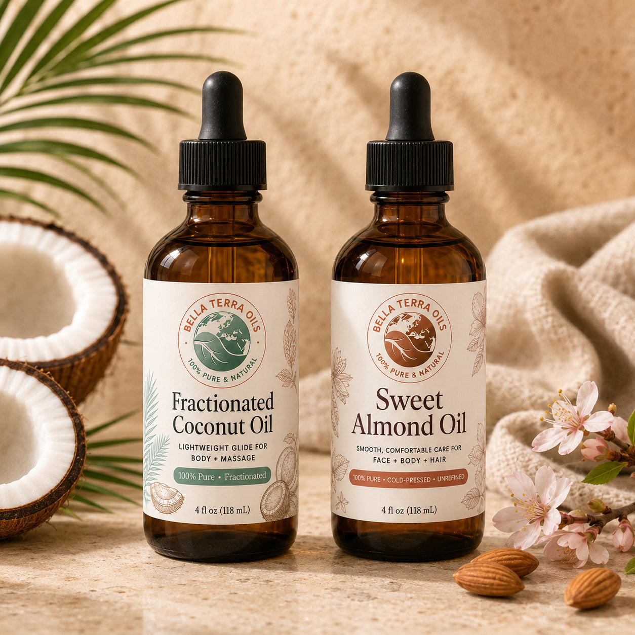 Fractionated Coconut Oil and Sweet Almond duo