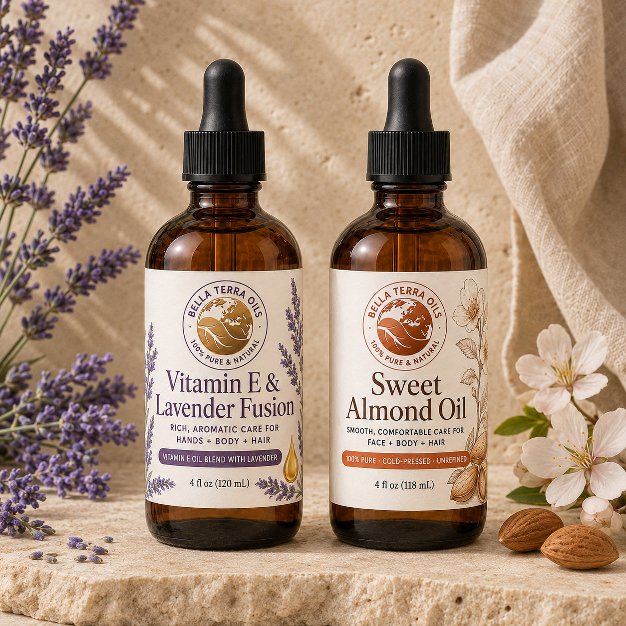 Vitamin E & Lavender Fusion and Sweet Almond duo