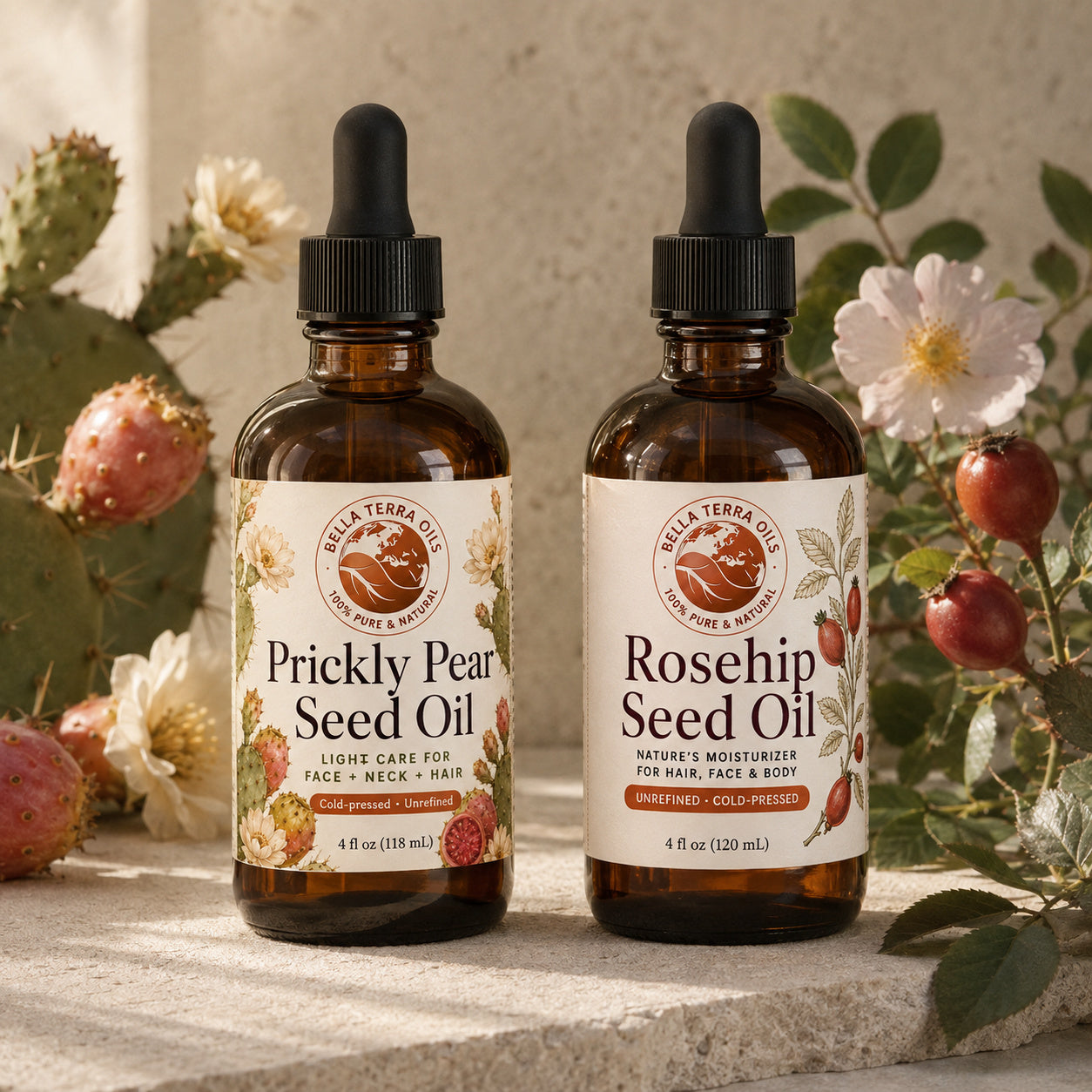 Rosehip Seed Oil and Prickly Pear duo
