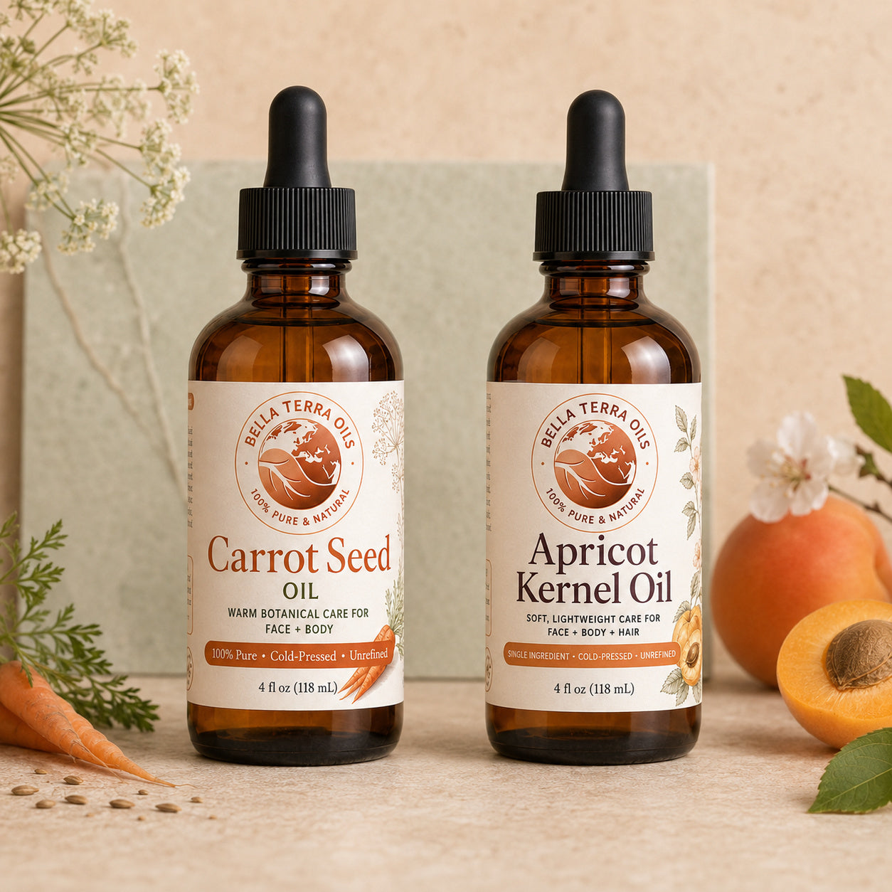 Carrot Seed Oil and Apricot Kernel duo