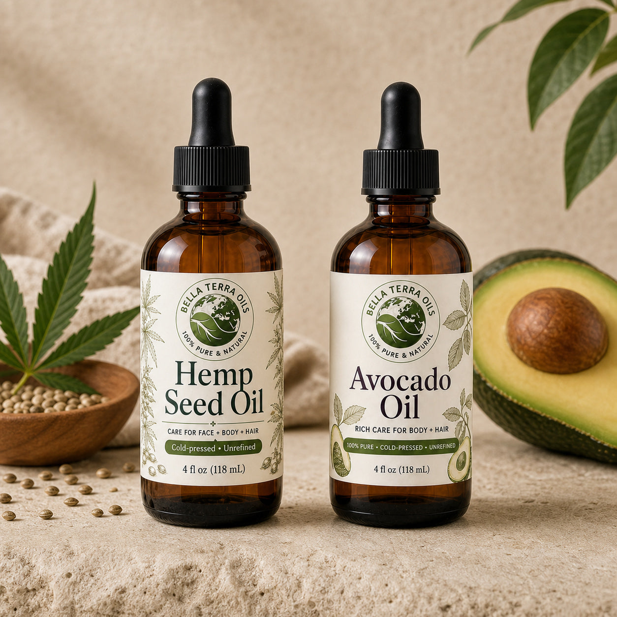 Hemp Seed Oil and Avocado duo
