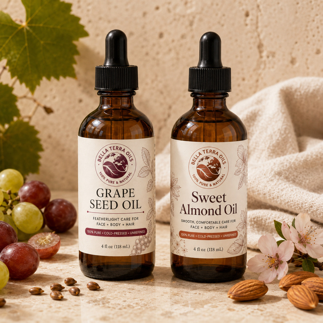 Grape Seed Oil and Sweet Almond duo