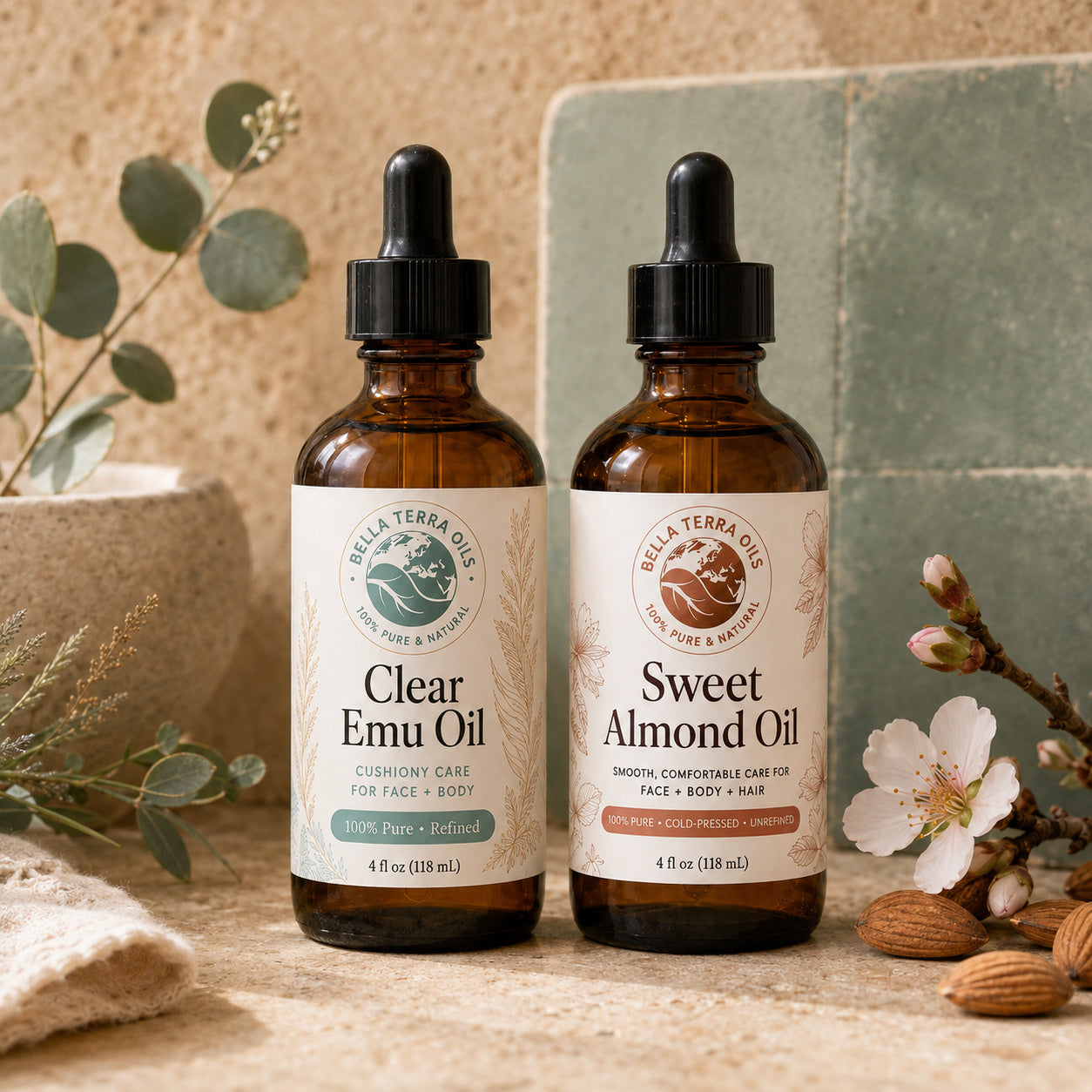 Clear Emu Oil and Sweet Almond duo