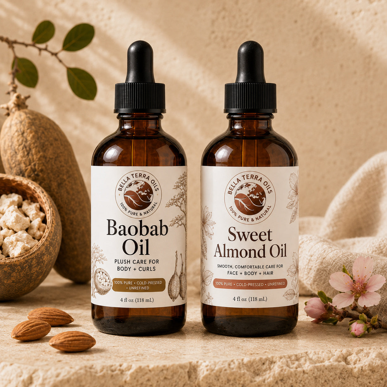Baobab Oil and Sweet Almond duo